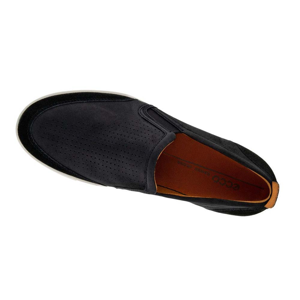 Férfi Ecco Collin 2.0 Retro Slip-on Alkalmi Cipő Fekete | HU 465HAP